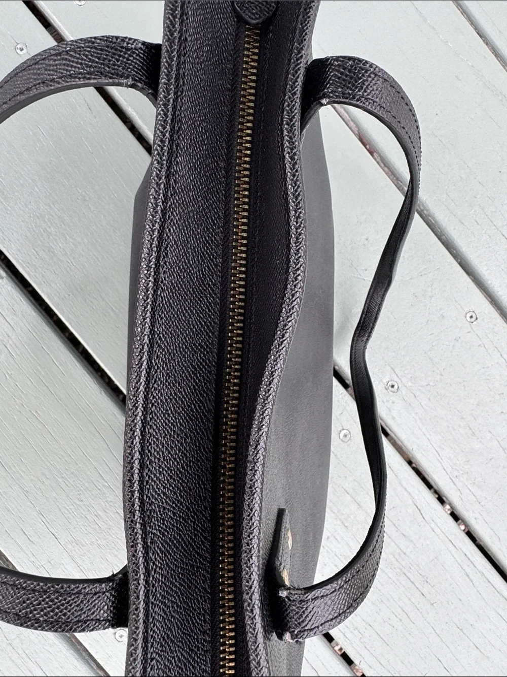 Coach Black Crossgrain Leather City Zip Tote